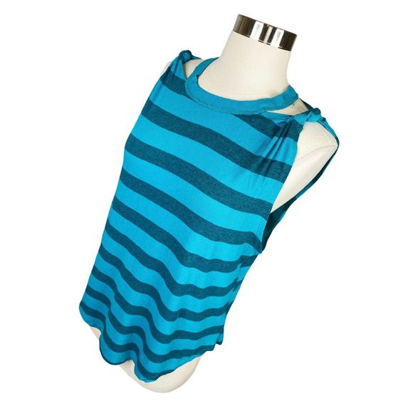 We The Free x Free People Striped Twist Knot Tank Top in Jungle Teal - Sz Small - Picture 4 of 8